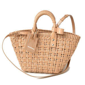 Balenciaga Basket Bag Bistro Beige Tan Enamel